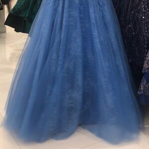 Elegant Blue Lace Kids Dress